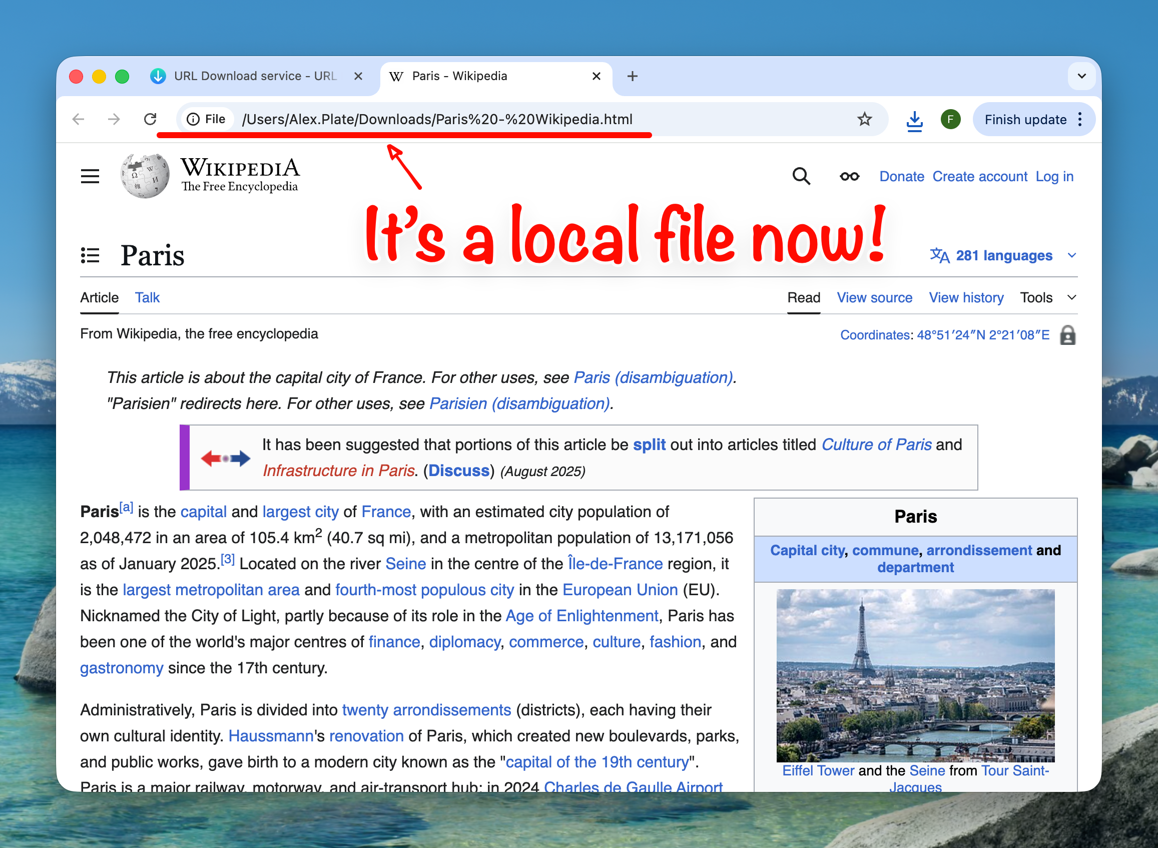 Preparing for a trip with URL Download
