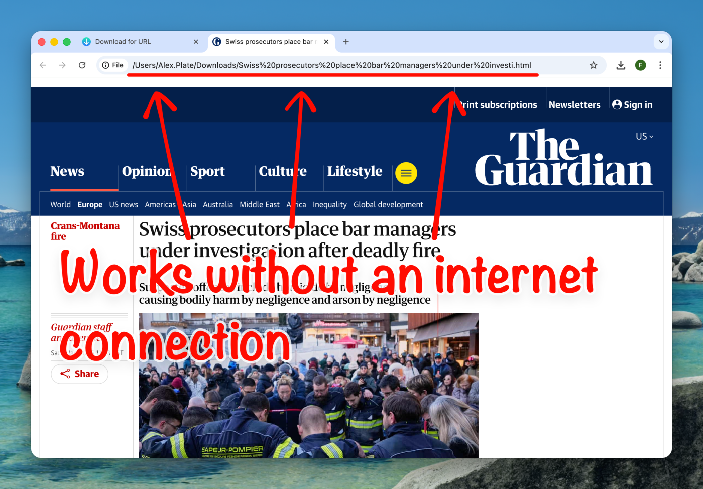 Works without an internet