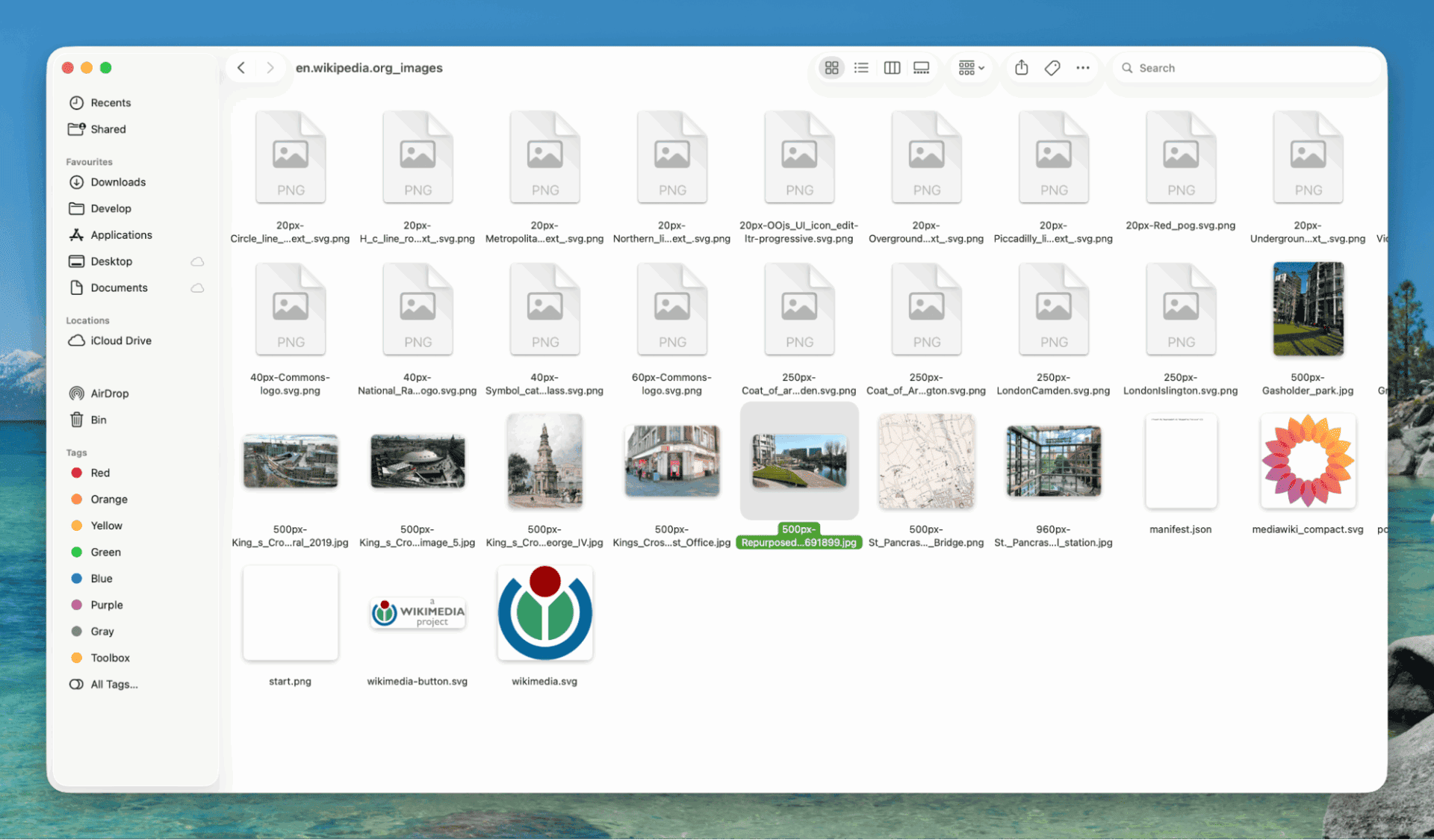 Images downloaded from a web page and saved as files in a folder